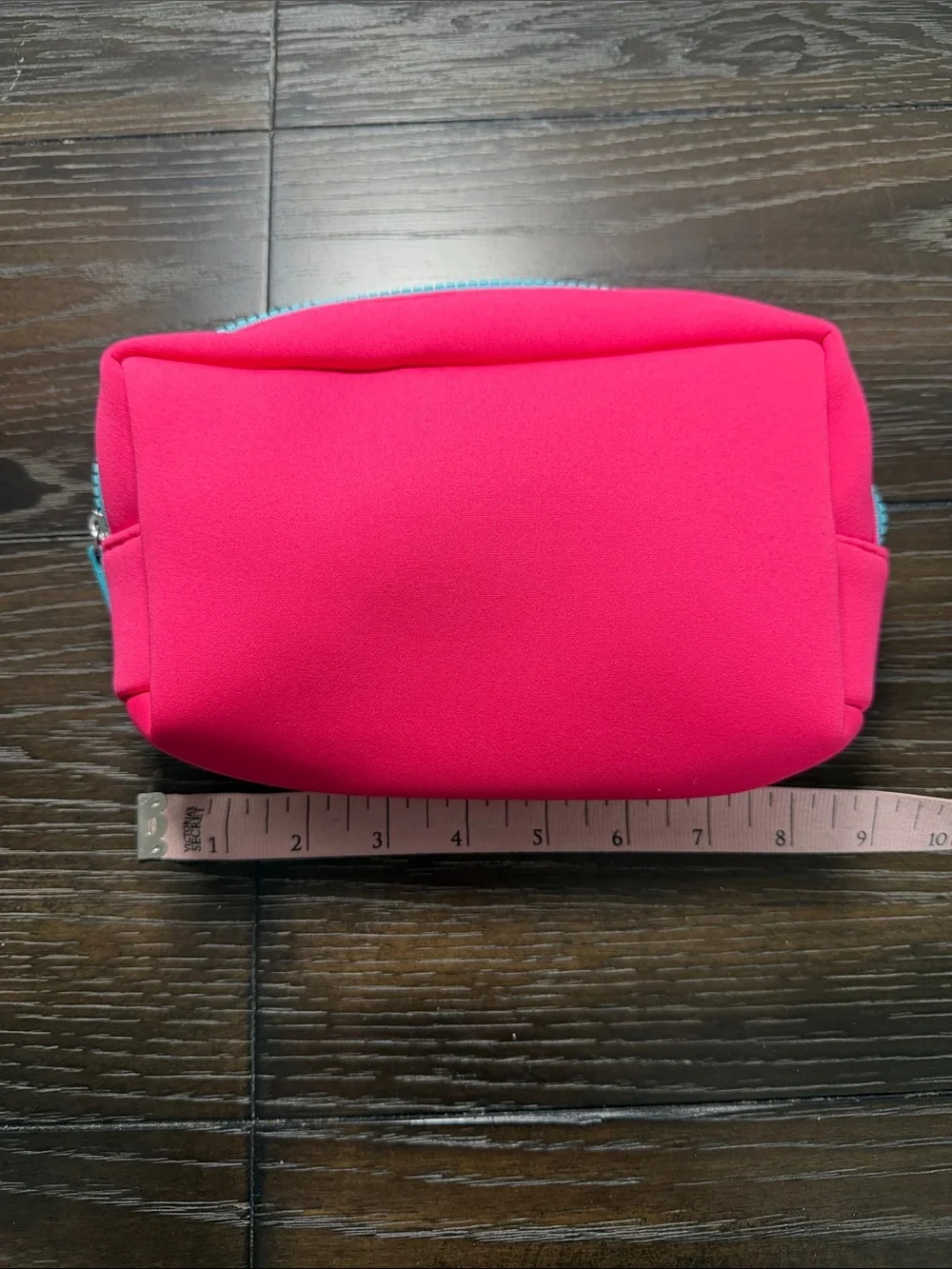 Bright Pink Cosmetic Pouch Aqua Zipper Tula brand neoprene durable toiletries